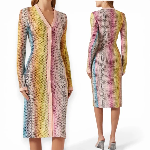 Missoni Cardigan Dress Multicolor Knit Longline Midi Size 38 US 0 2 XS NWT - Picture 10 of 10